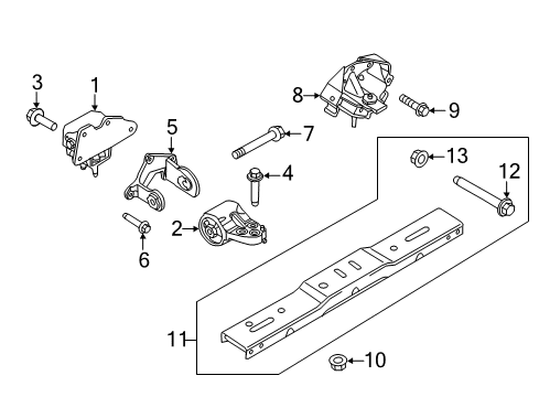 2014 Ford F-150 Transmission Mount Diagram for FL3Z-6068-E