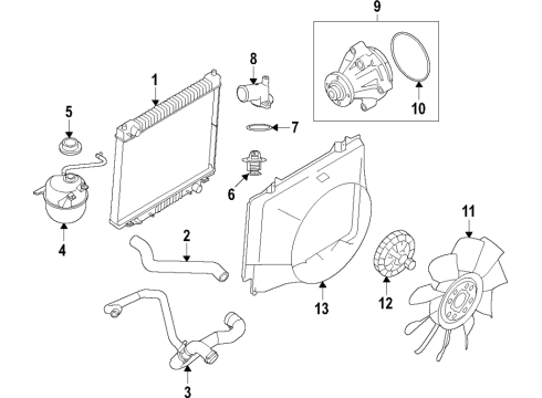 2015 Ford E-350 Super Duty Radiator & Components Diagram