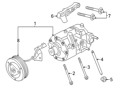 2024 Ford Maverick A/C Compressor Diagram