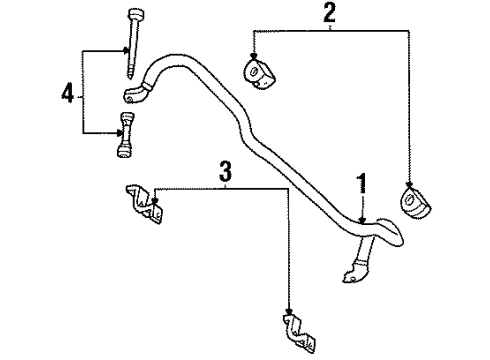 2000 Lincoln Navigator Stabilizer Bar & Components Diagram