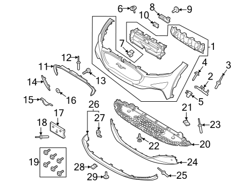 2025 Ford Mustang Mach-E Bumper & Components - Front Diagram 3 - Thumbnail