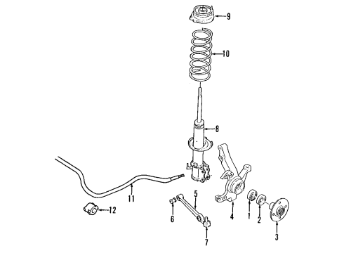 1994 Ford Aspire Front Suspension Components Diagram
