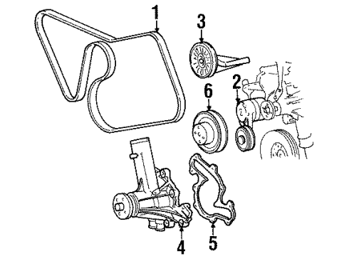 1995 Ford Mustang Belts & Pulleys Diagram