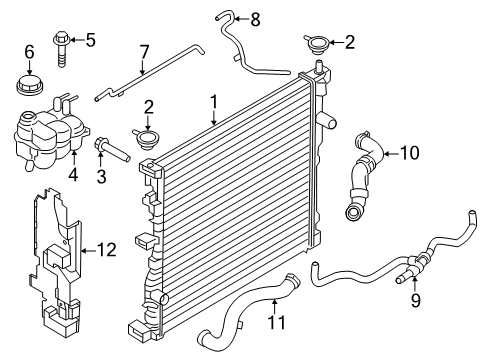 2021 Ford Explorer Radiator & Components Diagram