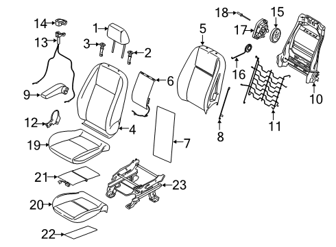 2019 Ford Transit Connect Front Seat Components Diagram