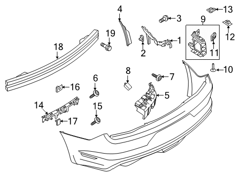 2018 Ford Mustang Bumper & Components - Rear Diagram