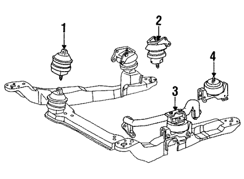 1995 Ford Taurus Engine & Trans Mounting Diagram
