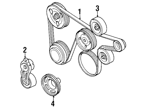 2001 Mercury Cougar Pulley Assembly Diagram for F83Z-6C348-AA