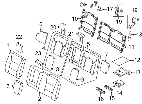 2019 Ford F-150 Rear Seat Components Diagram 6 - Thumbnail