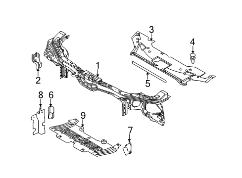 2011 Ford Mustang Radiator Support Diagram