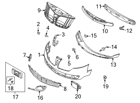 2019 Lincoln MKT Bumper & Components - Front Diagram