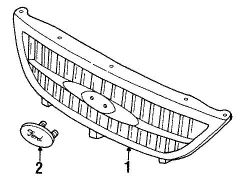 2000 Ford Windstar Grille & Components Diagram