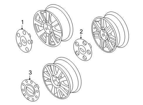 2008 Ford Taurus X Wheel Covers & Trim Diagram