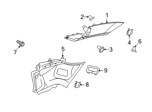 2010 Ford Focus Interior Trim - Quarter Panels Diagram