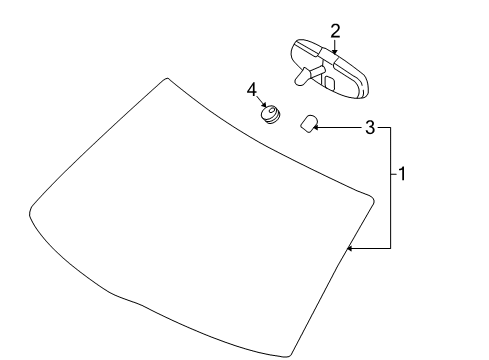 2010 Lincoln MKS Glass - Windshield Diagram