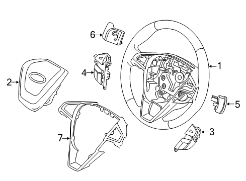 2015 Ford Edge Steering Wheel & Trim Diagram