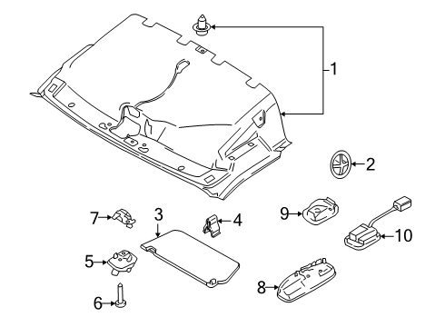 2025 Ford Transit-150 Interior Trim - Roof Diagram