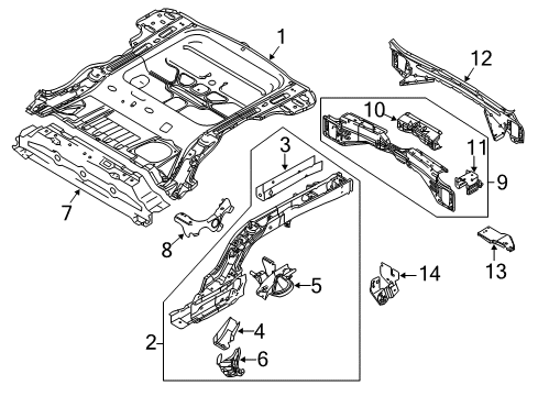 2007 Ford Escape Rear Floor & Rails Diagram 2 - Thumbnail