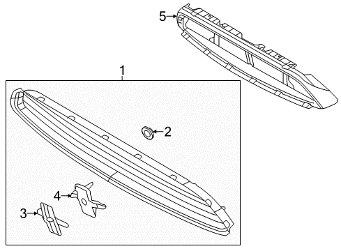 2013 Ford Mustang Grille & Components Diagram 6 - Thumbnail