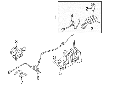 2005 Mercury Montego Shift Knob Diagram for 5F9Z-7213-B