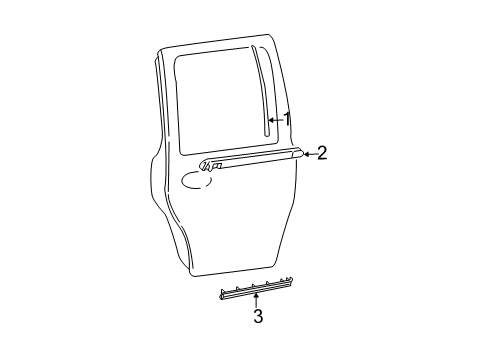 2001 Ford Expedition Exterior Trim - Rear Door Diagram