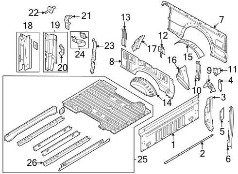 2023 Ford F-350 Super Duty Floor Diagram