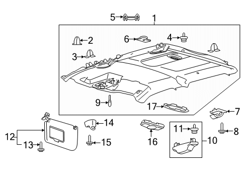 2019 Ford F-150 Interior Trim - Cab Diagram 8 - Thumbnail