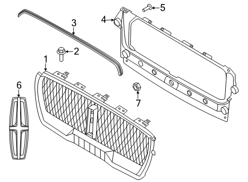 2025 Lincoln Aviator Grille & Components Diagram