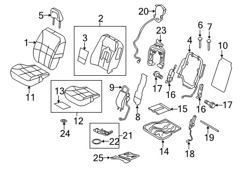 2007 Lincoln MKX Front Seat Components Diagram