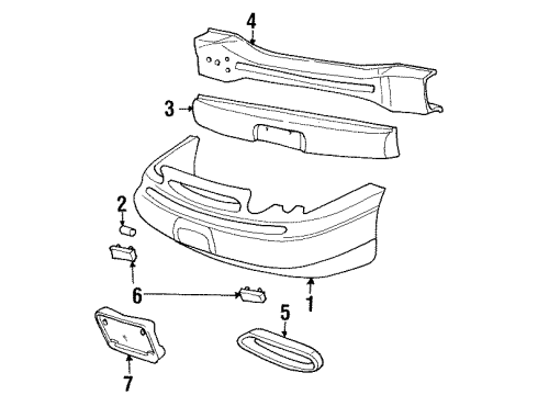 1998 Ford Windstar Bumper & Components - Front Diagram