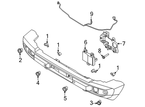 2025 Ford Bronco Electrical Components - Front Bumper Diagram 3 - Thumbnail