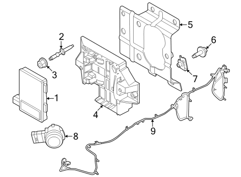 2025 Ford F-250 Super Duty Electrical Components - Front Bumper Diagram