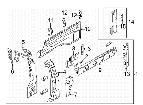 2024 Ford Maverick Inner Structure - Quarter Panel Diagram