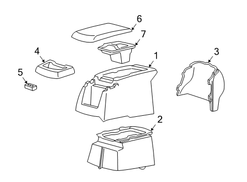 2005 Ford F-250 Super Duty Floor Console Diagram