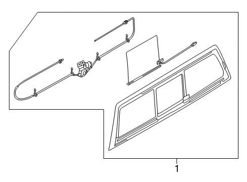 2017 Ford F-250 Super Duty Glass & Hardware - Back Glass Diagram