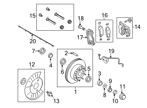 2013 Ford F-250 Super Duty Brake Components Diagram