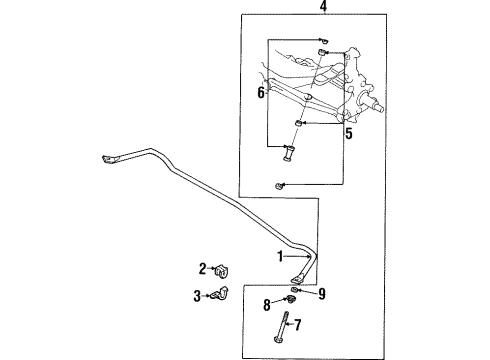 1997 Mercury Tracer Stabilizer Bar & Components Diagram
