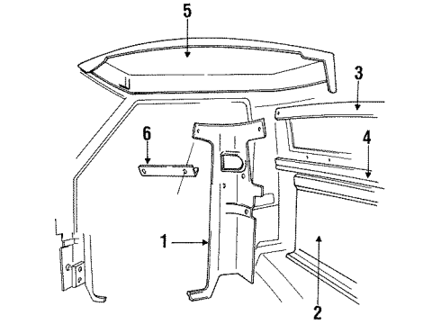 1990 Ford Ranger Interior Trim - Cab Diagram