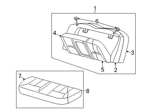 2000 Mercury Sable Rear Seat Components Diagram
