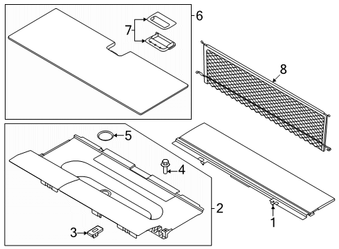 2025 Ford Expedition Interior Trim - Rear Body Diagram