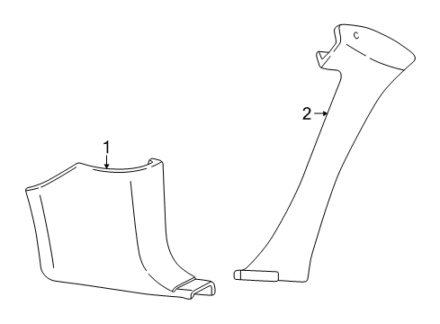 2000 Ford Mustang Interior Trim - Pillars Diagram