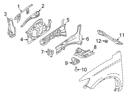 2019 Lincoln Nautilus Structural Components & Rails Diagram