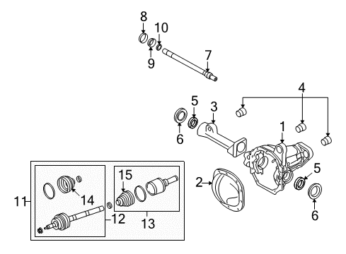 2015 Lincoln Navigator Front Axle & Carrier Diagram
