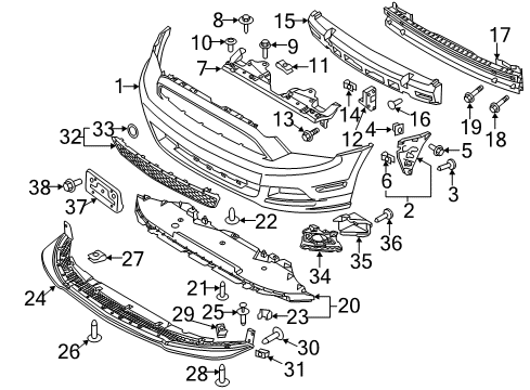 2013 Ford Mustang Bumper & Components - Front Diagram 3 - Thumbnail