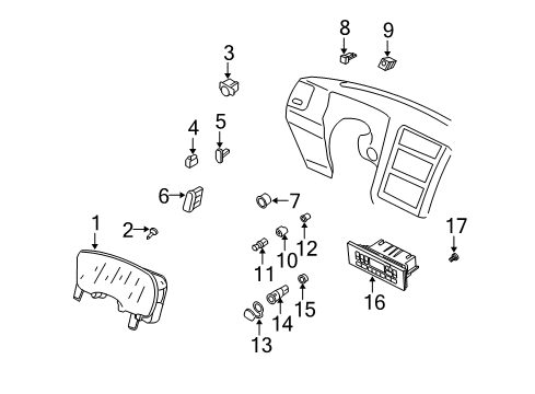 2003 Lincoln Navigator A/C & Heater Control Units Diagram