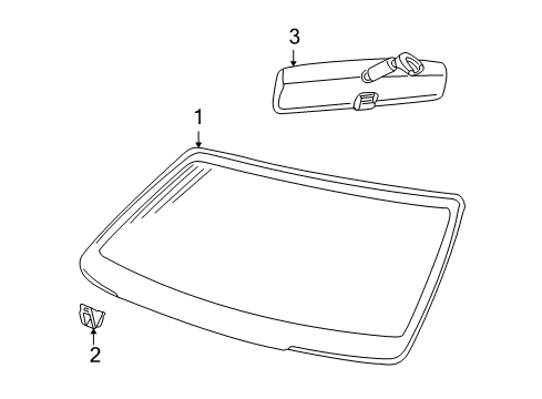 2003 Mercury Grand Marquis Glass - Windshield Diagram