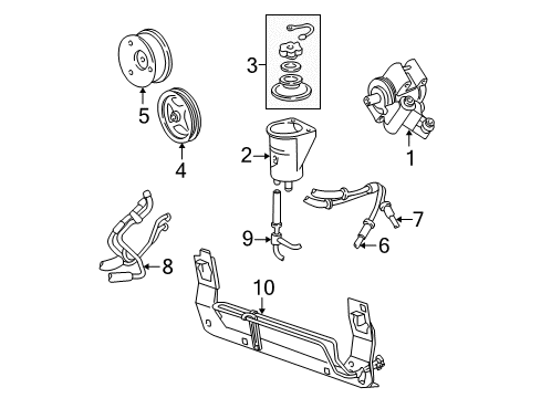 2001 Ford Mustang Belts & Pulleys Diagram