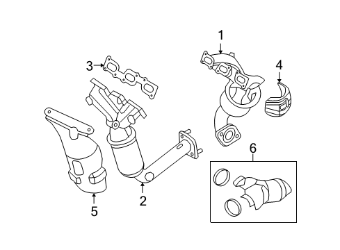 2008 Mercury Milan Exhaust Manifold Diagram 2 - Thumbnail