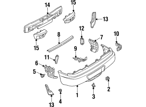 1996 Ford Probe Bumper & Components - Rear Diagram