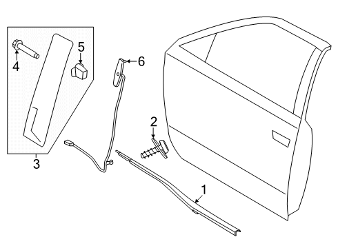 2024 Ford F-150 Exterior Trim - Front Door Diagram